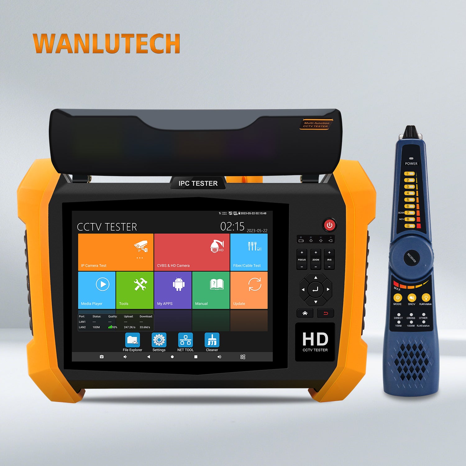 WANLUTECH H20-CADHSEF 8K IP Camera Tester 8MP AHD TVI CVI SDI CVBS