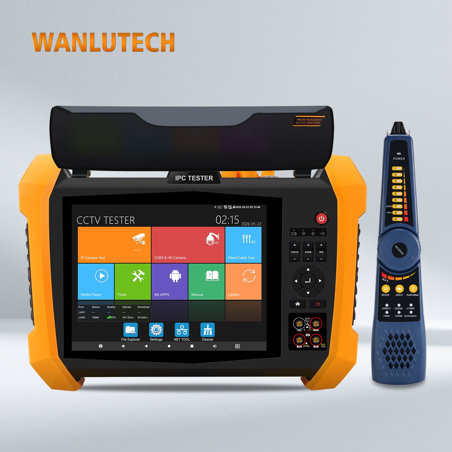 WANLUTECH H20-MOVTADHSEF 8K IP Camera Tester 8MP AHD TVI CVI SDI