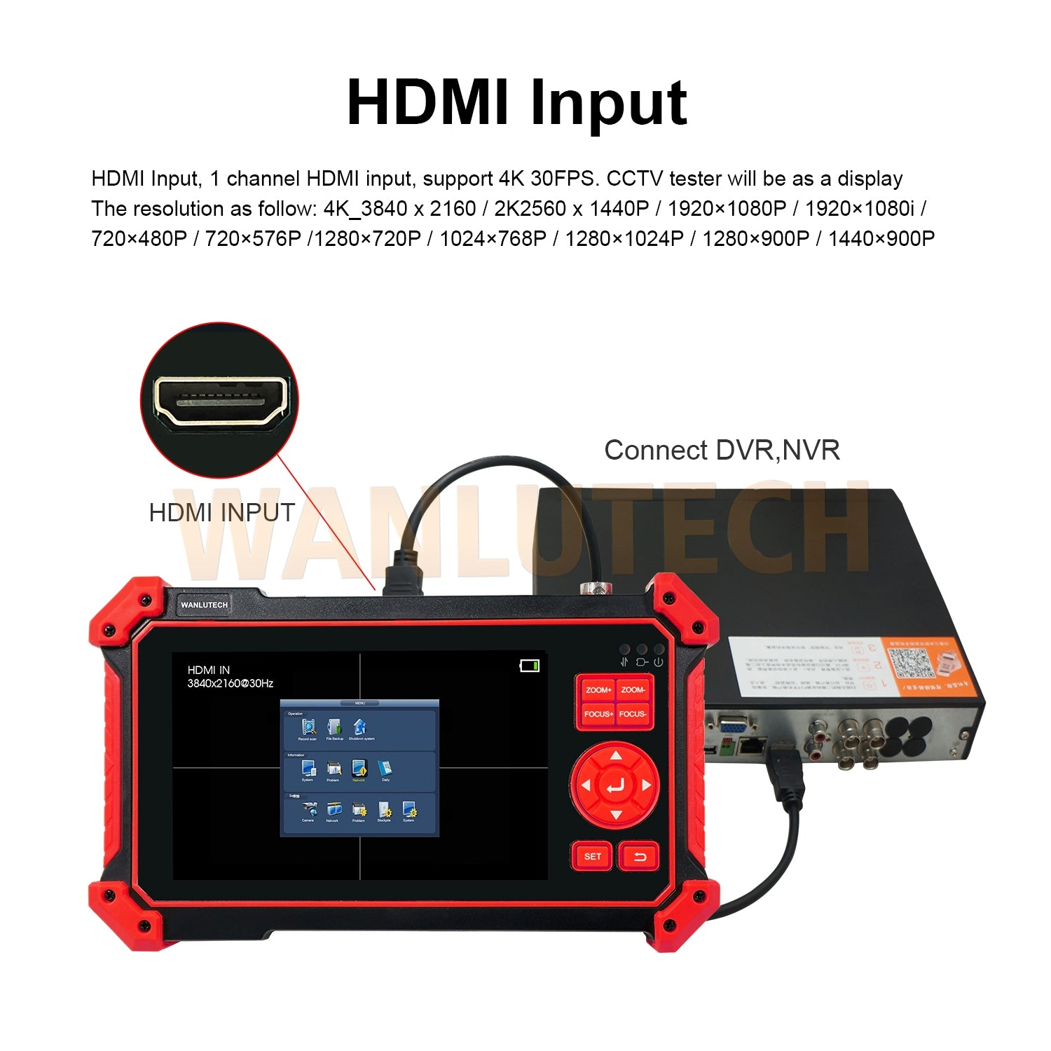 WANLUTECH CCTV Tester Essential Tool for Surveillance Camera Cable Network Testing HD-2950