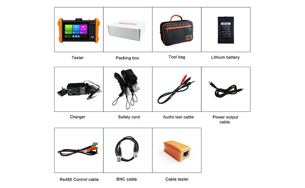 WANLUTECH CCTV Tester Essential Tool for Surveillance Camera Cable Network Testing K15-ADH