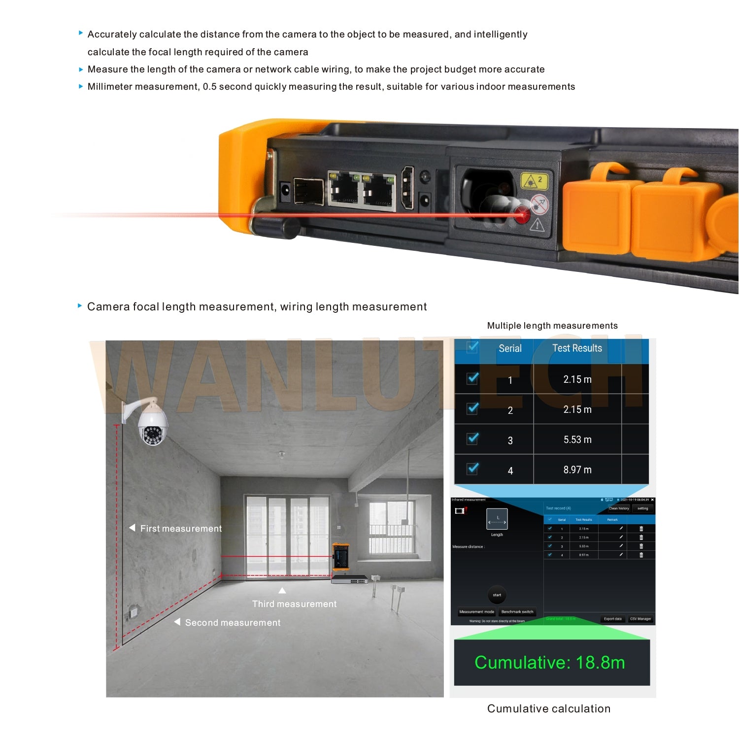 WANLUTECH CCTV Tester Essential Tool for Surveillance Camera Cable Network Testing K15-CLMOVTADHSEF