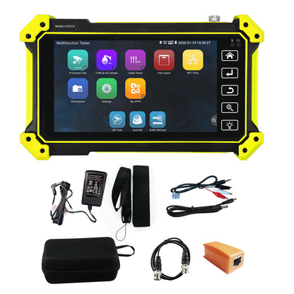 Cámara IP WANLUTECH 8K de 32 MP mejorada, probador de cámara analógica CVI TVI AHD de 8 MP, pantalla táctil de 5,4 pulgadas, rastreador de cables RJ45, probador TDR RS485, entrada HDMI, entrada VGA (IPC-5100C Plus)