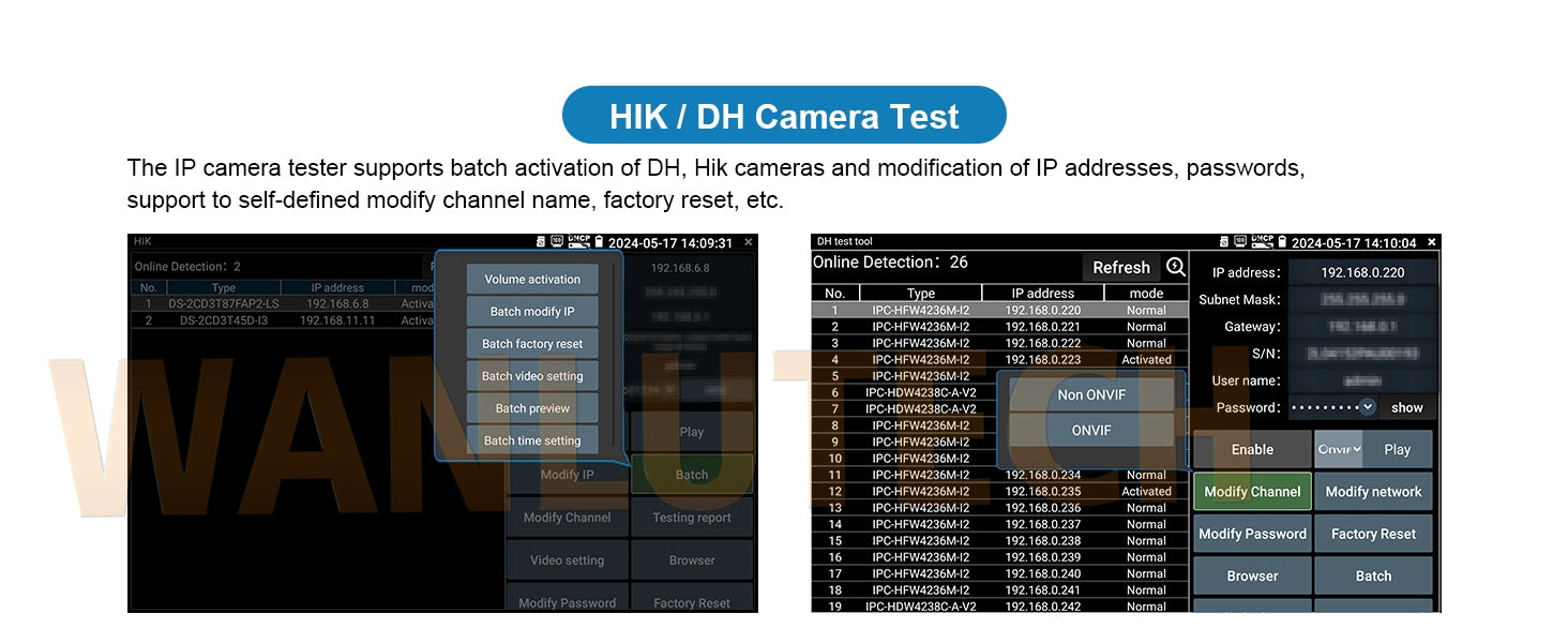 WANLUTECH CCTV Tester Essential Tool for Surveillance Camera Cable Network Testing E66