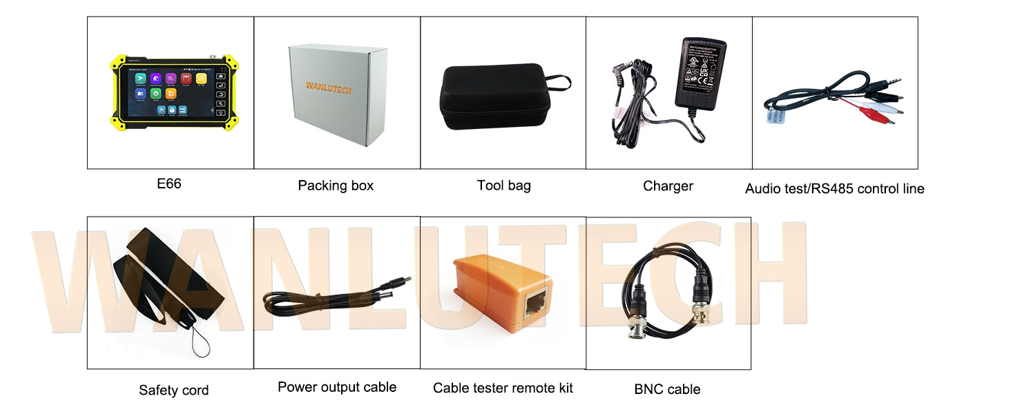 WANLUTECH CCTV Tester Essential Tool for Surveillance Camera Cable Network Testing E66
