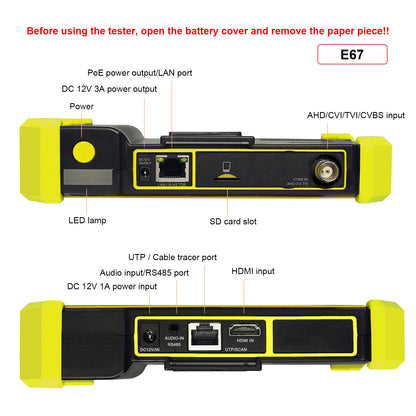 WANLUTECH Verbesserte 8K 32MP IP-Kamera 8MP CVI TVI AHD Analogkamera-Tester 5,4-Zoll-Touchscreen-Kabel-Tracer RJ45-Kabel TDR-Tester RS485 HDMI-Eingang VGA-Eingang (IPC-5100C Plus)