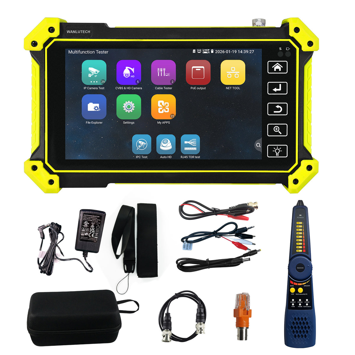WANLUTECH CCTV Tester Essential Tool for Surveillance Camera Cable Network Testing E67