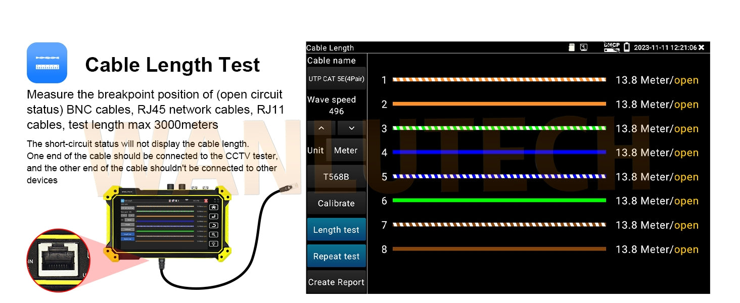 WANLUTECH CCTV Tester Essential Tool for Surveillance Camera Cable Network Testing E68