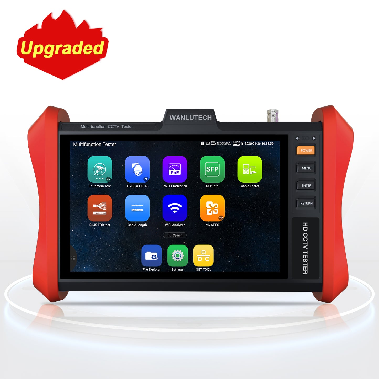 WANLUTECH CCTV Tester Essential Tool for Surveillance Camera Cable Network Testing E88