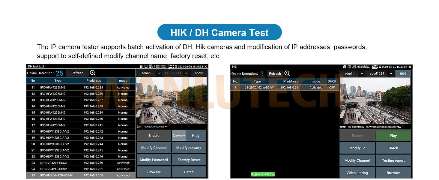 WANLUTECH CCTV Tester Essential Tool for Surveillance Camera Cable Network Testing E88 