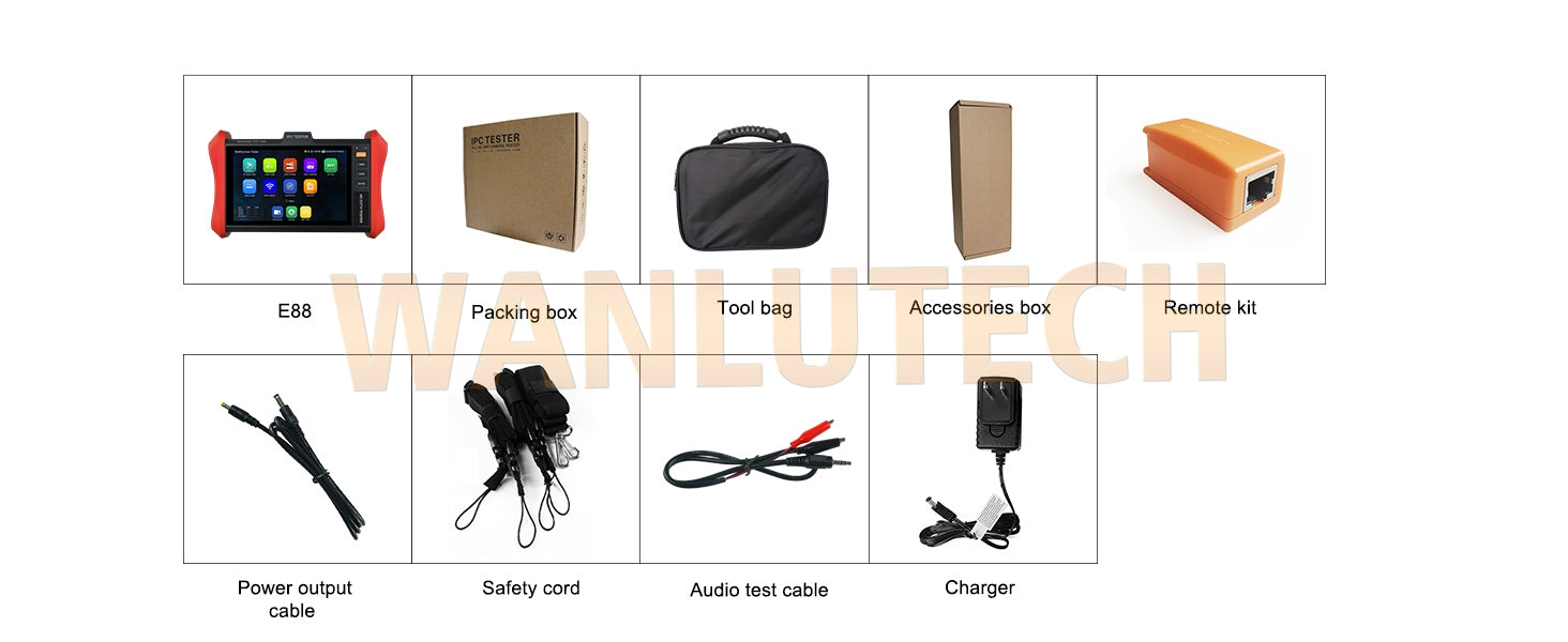 WANLUTECH CCTV Tester Essential Tool for Surveillance Camera Cable Network Testing E88 