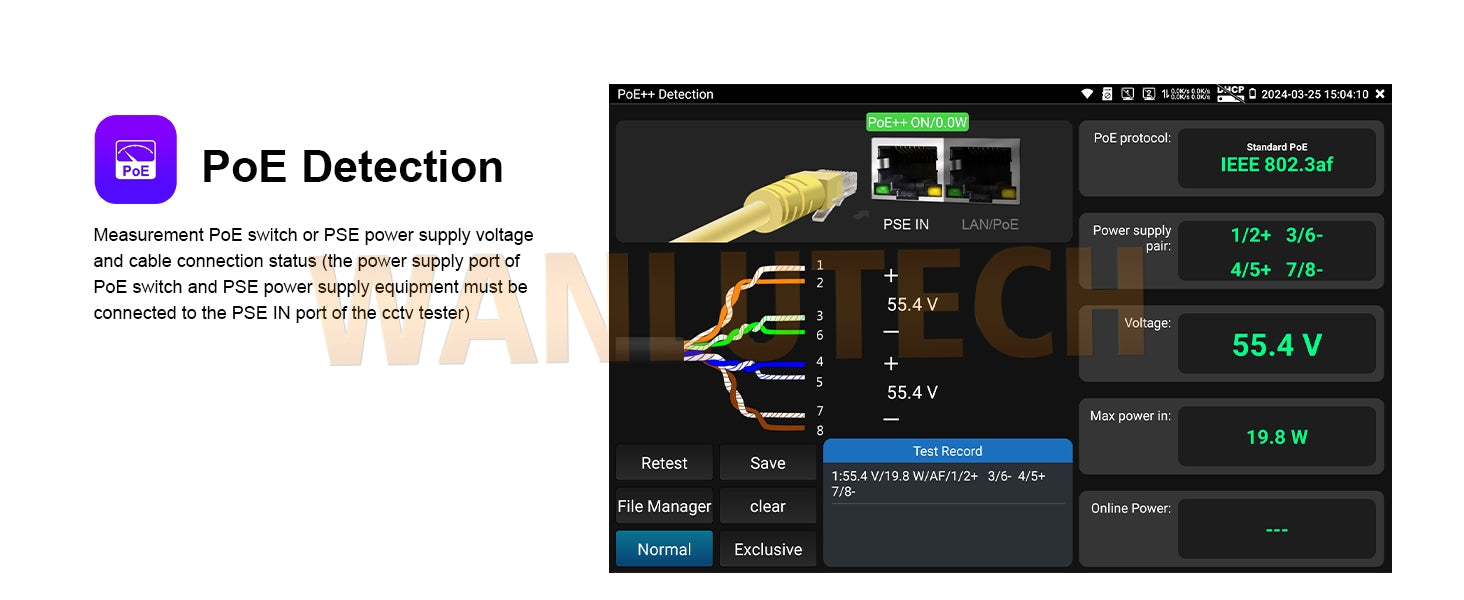 WANLUTECH CCTV Tester Essential Tool for Surveillance Camera Cable Network Testing E88 