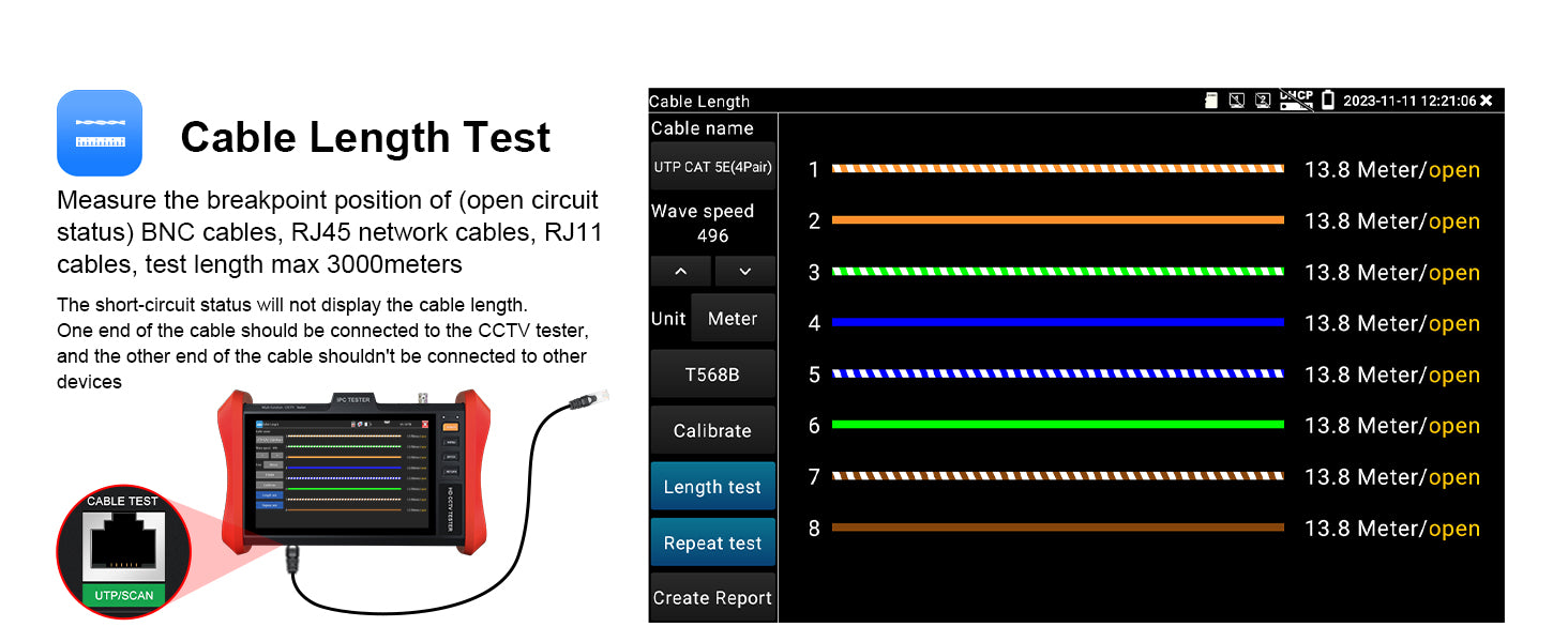 WANLUTECH CCTV Tester Essential Tool for Surveillance Camera Cable Network Testing