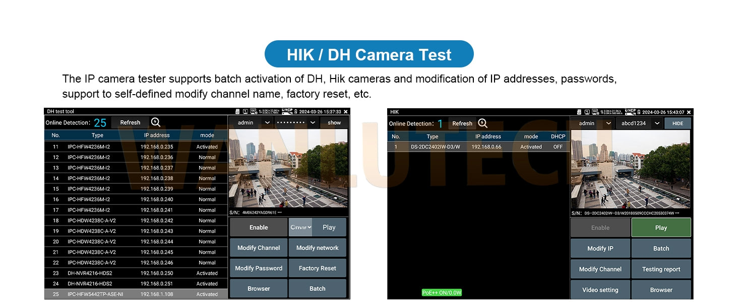 WANLUTECH CCTV Tester Essential Tool for Surveillance Camera Cable Network Testing E89