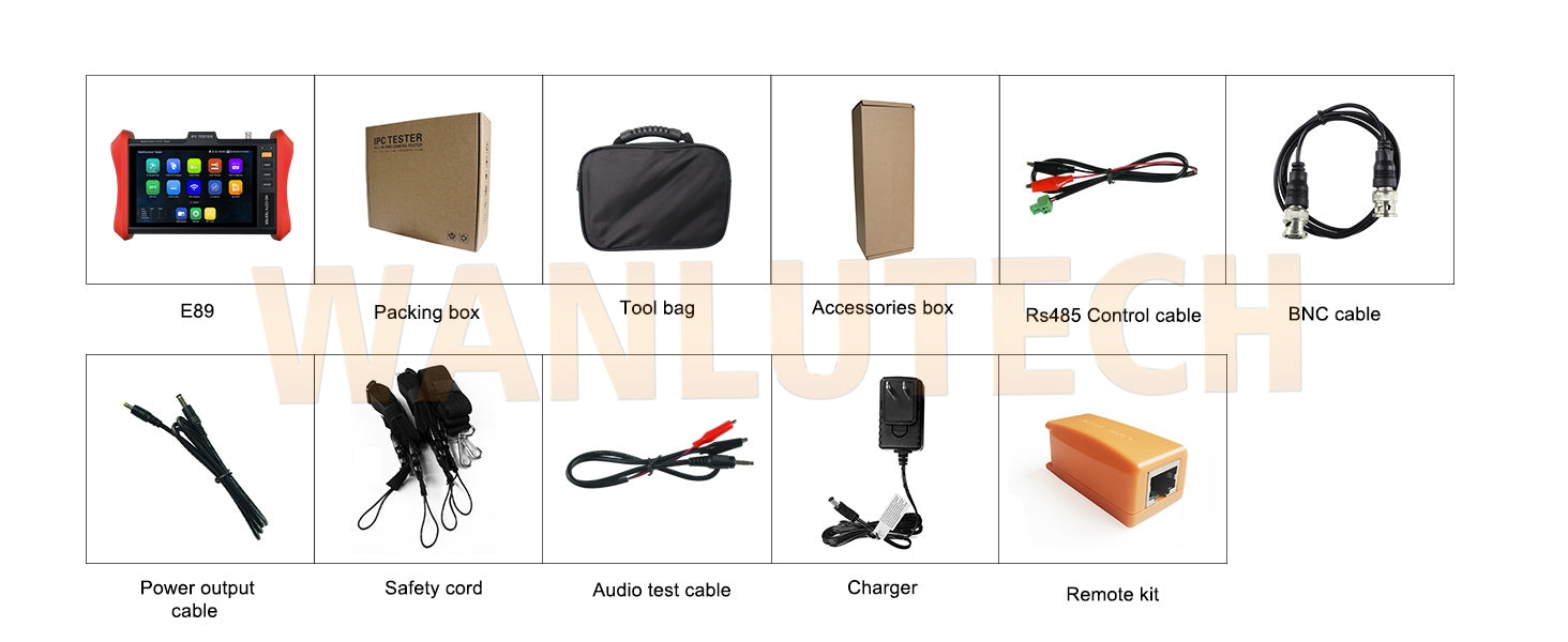 WANLUTECH CCTV Tester Essential Tool for Surveillance Camera Cable Network Testing E89
