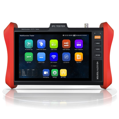 WANLUTECH E89 4K IP camera tester with 8-inch touchscreen and PoE output