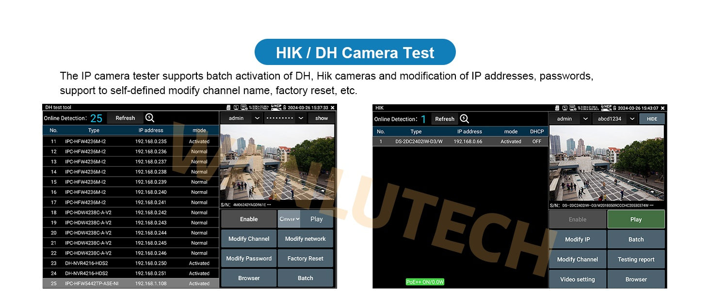 WANLUTECH CCTV Tester Essential Tool for Surveillance Camera Cable Network Testing E90