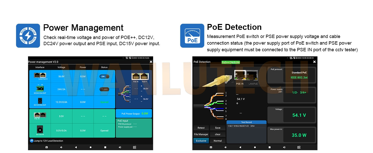 WANLUTECH CCTV Tester Essential Tool for Surveillance Camera Cable Network Testing H20-CADHSEF 