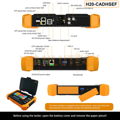WANLUTECH CCTV Tester Essential Tool for Surveillance Camera Cable Network Testing H20-CADHSEF 