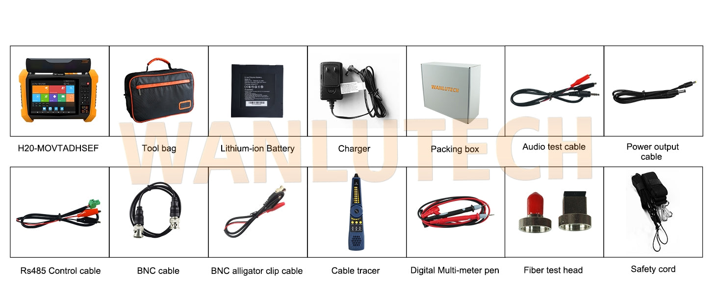 WANLUTECH CCTV Tester Essential Tool for Surveillance Camera Cable Network Testing H20-MOVTADHSEF