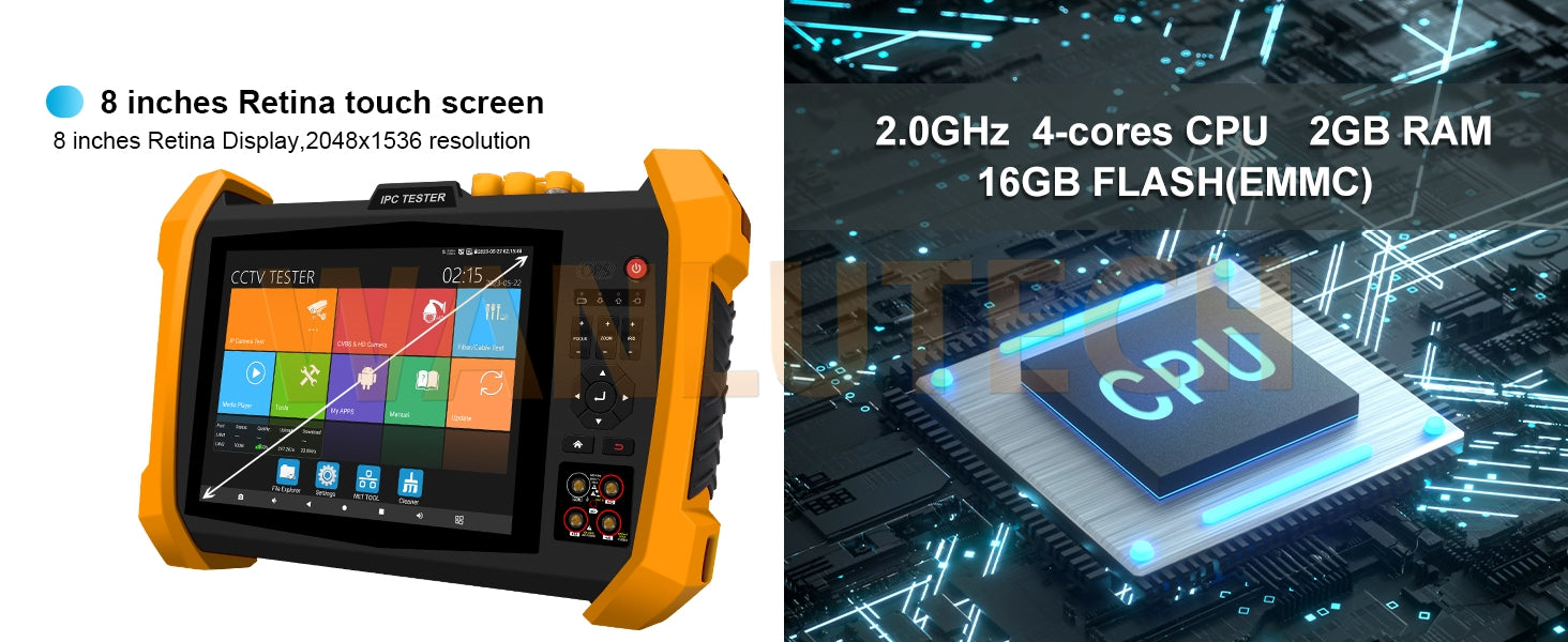 WANLUTECH CCTV Tester Essential Tool for Surveillance Camera Cable Network Testing H20-MOVTADHSEF