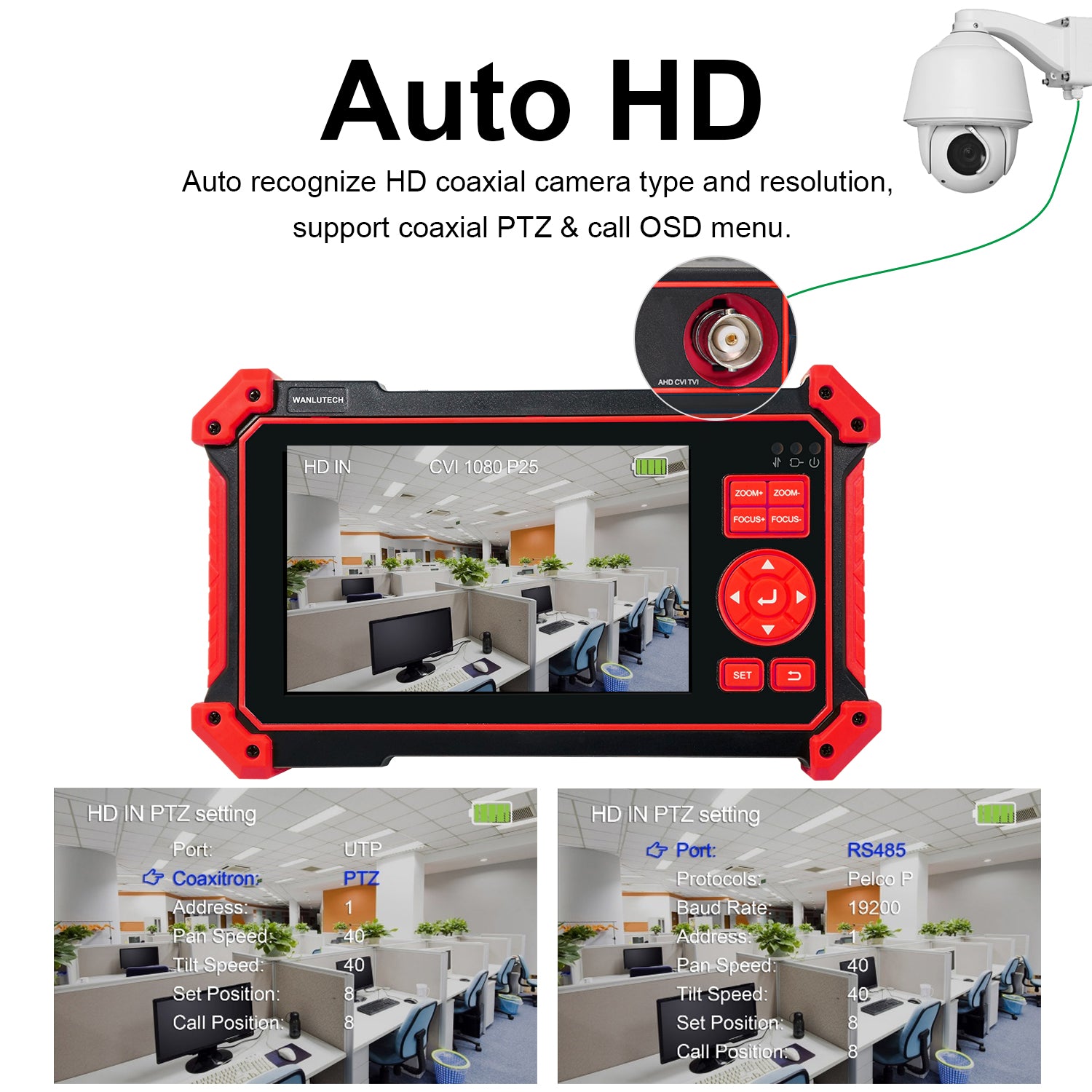 WANLUTECH CCTV Tester Essential Tool for Surveillance Camera Cable Network Testing HD-2950