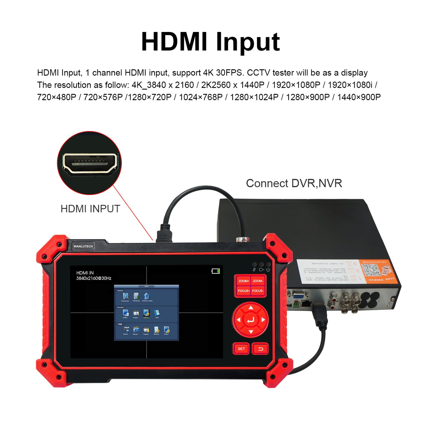 WANLUTECH CCTV Tester Essential Tool for Surveillance Camera Cable Network Testing HD-2950