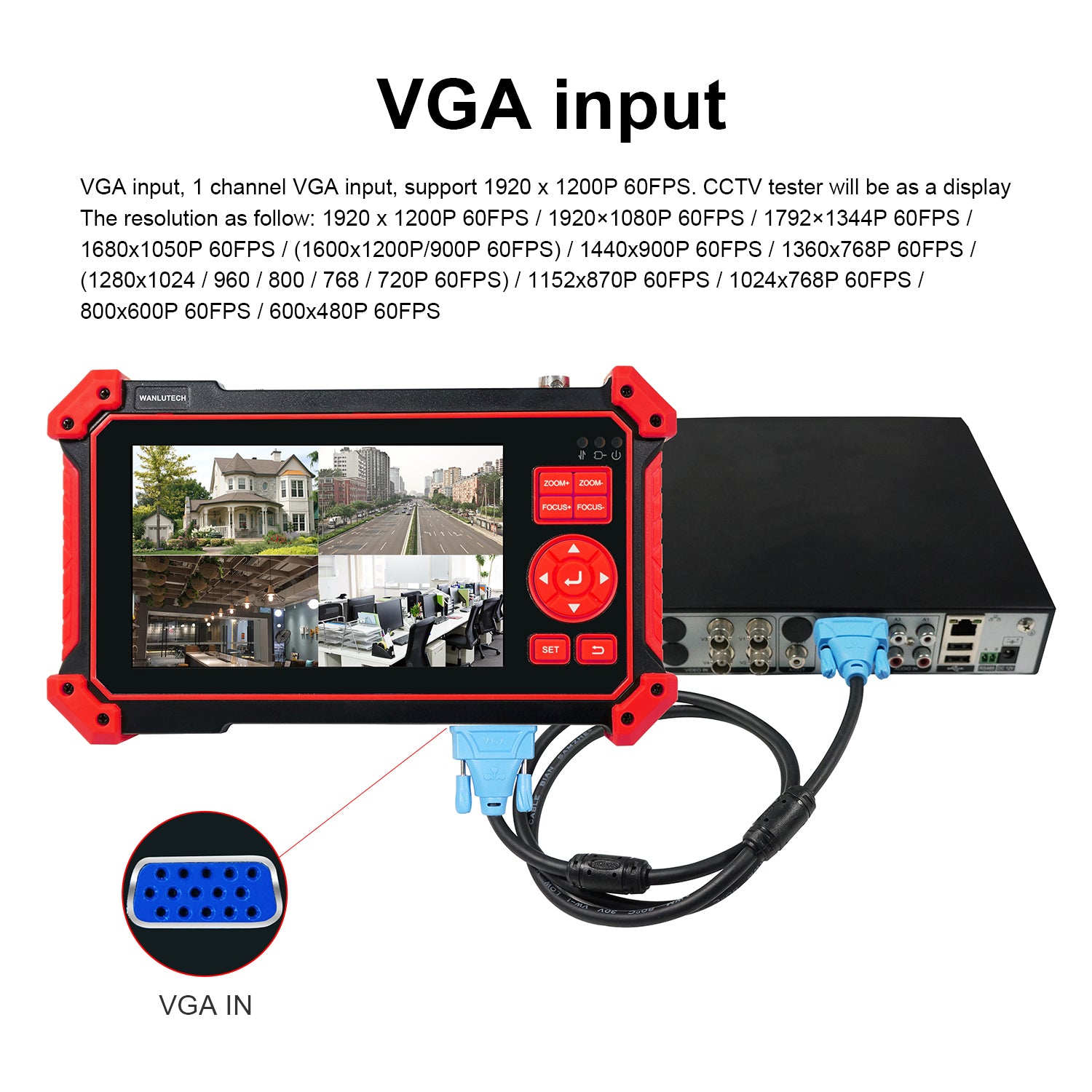 WANLUTECH CCTV Tester Essential Tool for Surveillance Camera Cable Network Testing HD-2950