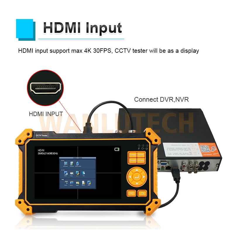 WANLUTECH CCTV Tester Essential Tool for Surveillance Camera Cable Network Testing HD-3200C