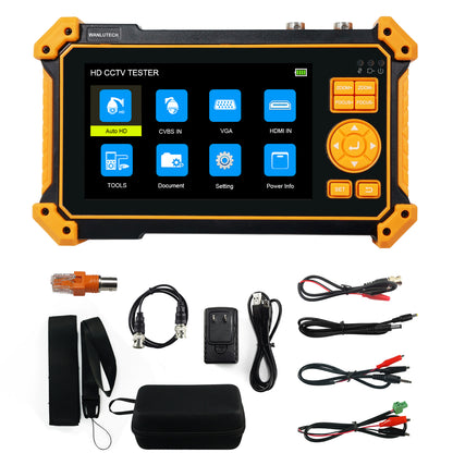 WANLUTECH CCTV-Kameratester, 8 MP TVI CVI AHD SDI CVBS Analogkameratester 5 Zoll TFT-LCD-Bildschirm unterstützt Kabelverfolger UTP-Kabeltester PTZ-Steuerung HDMI in VGA in RS485 (HD-3200C) 