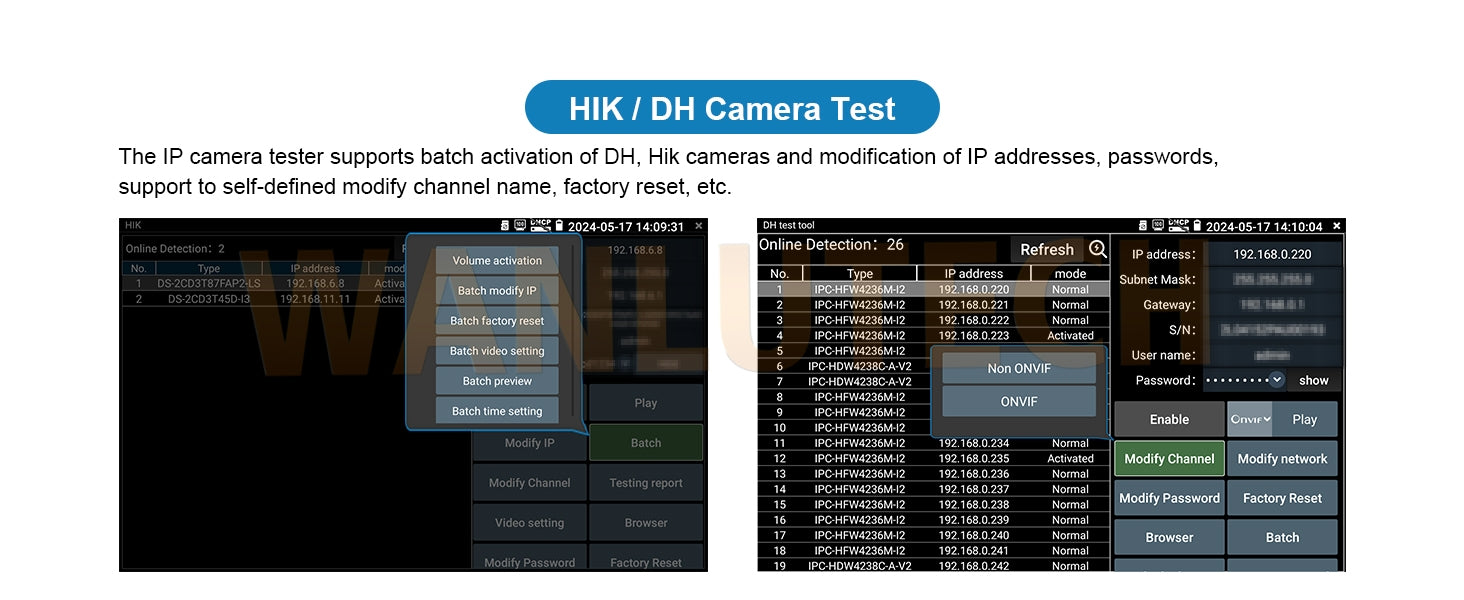 WANLUTECH CCTV Tester Essential Tool for Surveillance Camera Cable Network Testing IPC-5200C Plus 