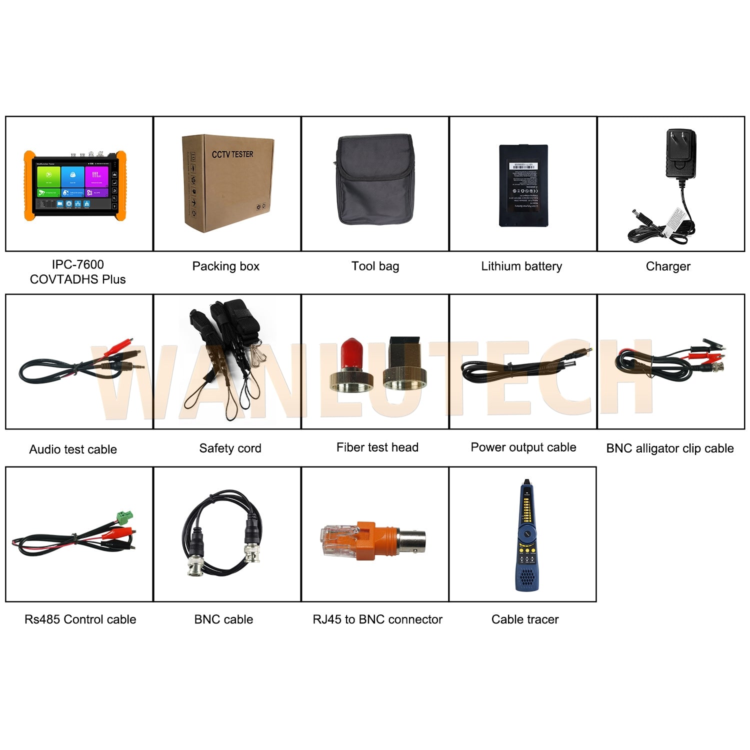 WANLUTECH 8K IP CAMERA TESTER CCTV TESTER CABLE TESTER NETWORK TESTING TOOL IPC-7600COVTADHS_Plus