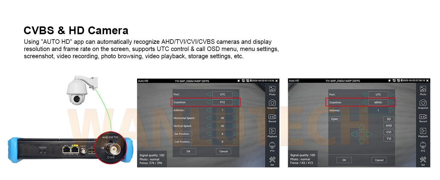 WANLUTECH CCTV Tester Essential Tool for Surveillance Camera Cable Network Testing IPC-9800ADHS Pro