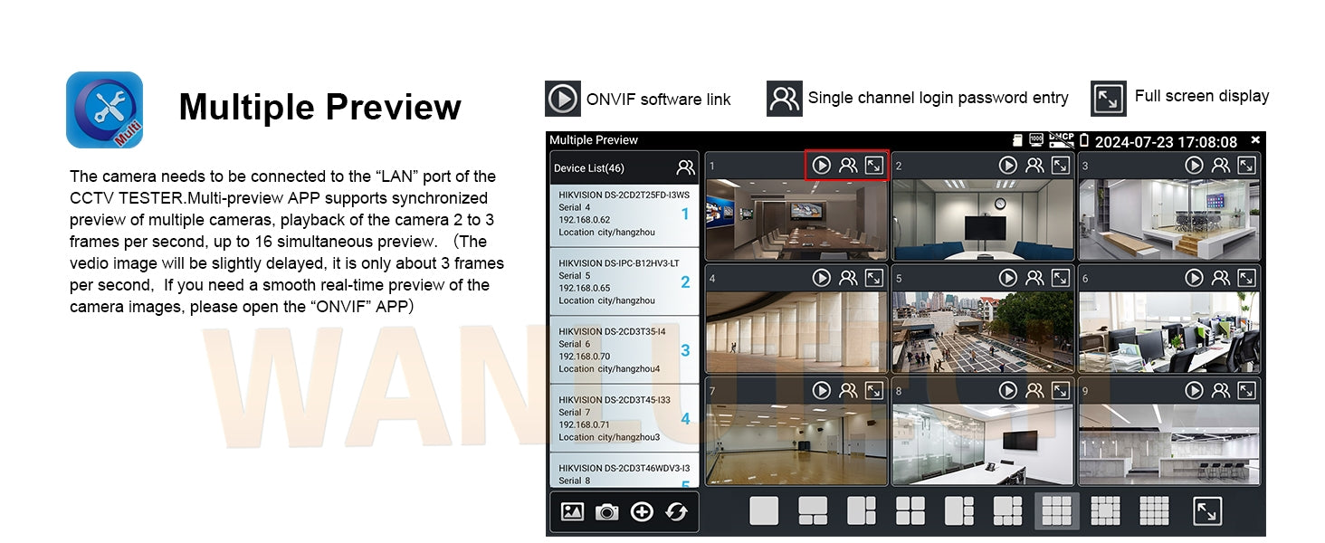 WANLUTECH CCTV Tester Essential Tool for Surveillance Camera Cable Network Testing IPC-9800ADH Pro
