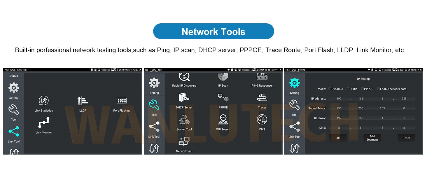 WANLUTECH CCTV Tester Essential Tool for Surveillance Camera Cable Network Testing IPC-9800ADH Pro
