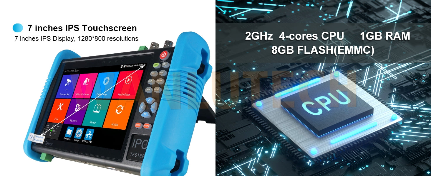 WANLUTECH CCTV Tester Essential Tool for Surveillance Camera Cable Network Testing IPC-9800ADH Pro