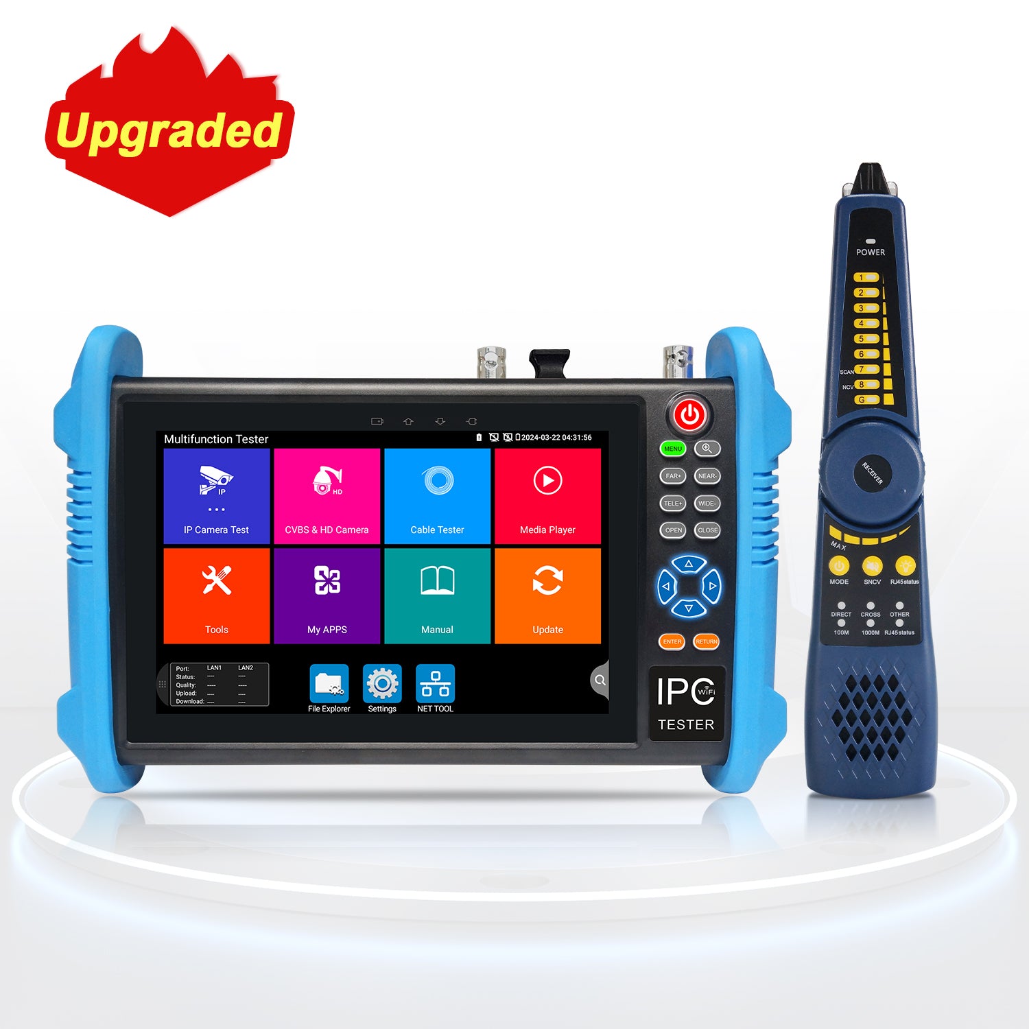 WANLUTECH CCTV Tester Essential Tool for Surveillance Camera Cable Network Testing IPC-9800CADH Pro