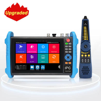 WANLUTECH 8K IP Camera Tester, CCTV Tester 7 inch Touchscreen 8MP TVI CVI AHD SDI CVBS Camera Tester RJ45 Cable Tester PoE SFP Network Tools RS485 WiFi HDMI I/O VGA in (IPC-9800CADHS Pro)