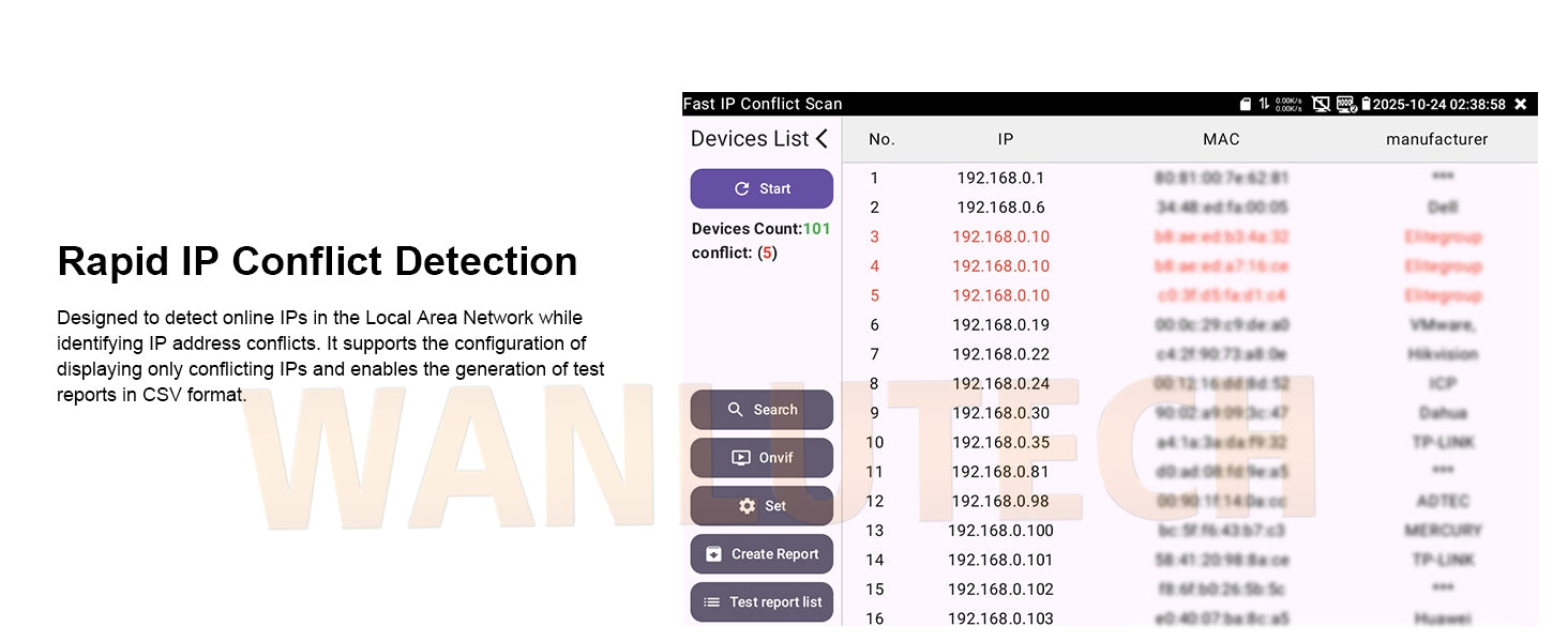 WANLUTECH CCTV Tester Essential Tool for Surveillance Camera Cable Network Testing IPC-9800CADHS Pro