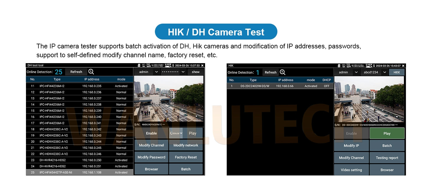 WANLUTECH CCTV Tester Essential Tool for Surveillance Camera Cable Network Testing IPC-9800CADH Pro