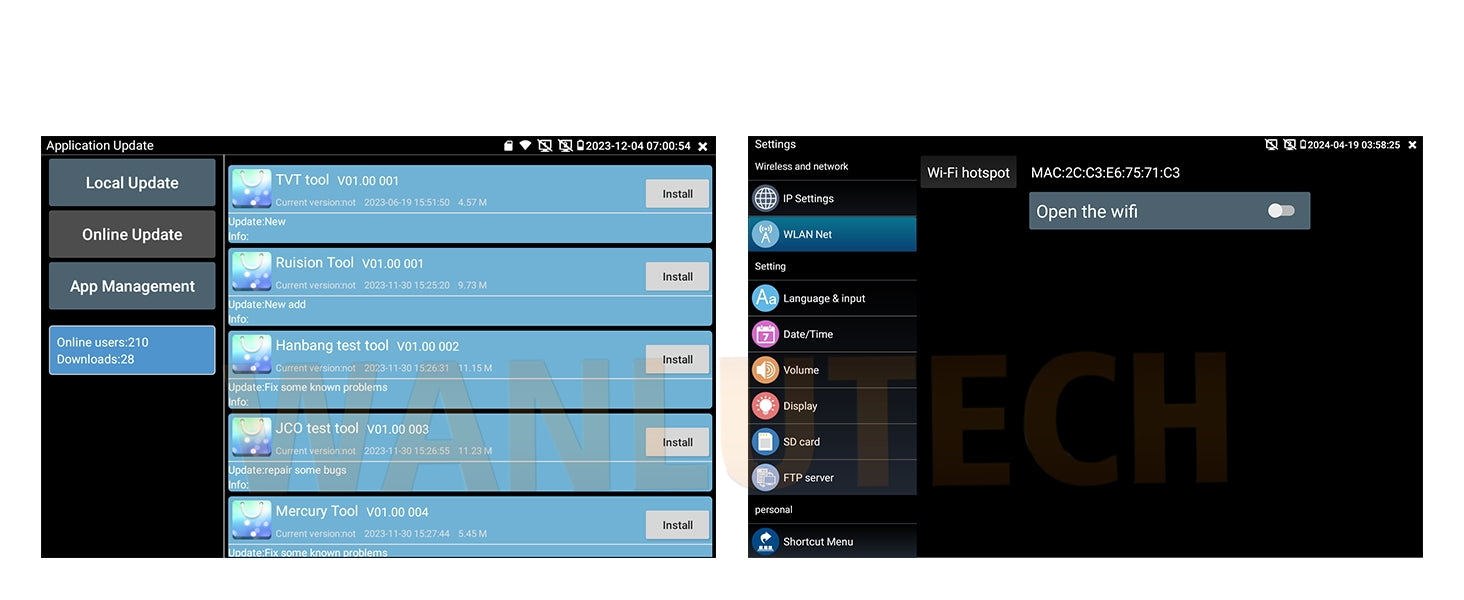 WANLUTECH CCTV Tester Essential Tool for Surveillance Camera Cable Network Testing IPC-9800CADH Pro