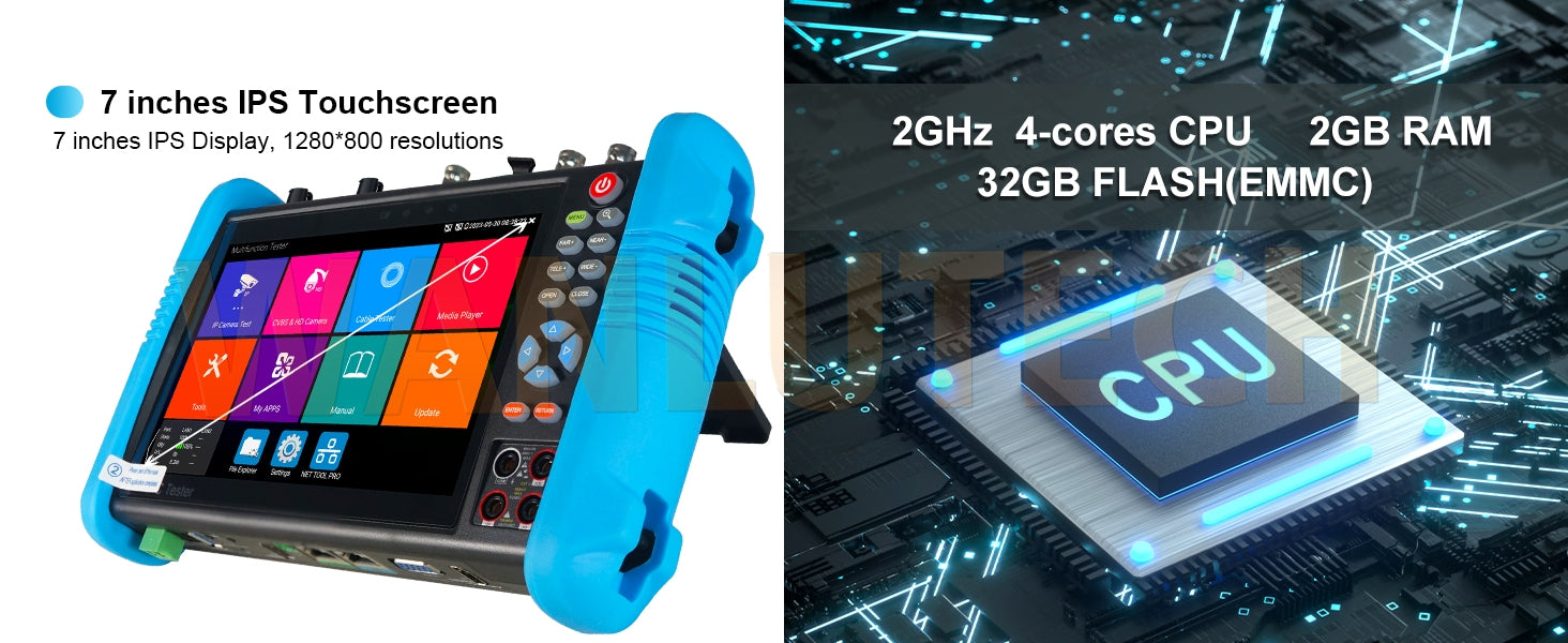 WANLUTECH CCTV Tester Essential Tool for Surveillance Camera Cable Network Testing IPC-9800CLMOVTADHS Pro