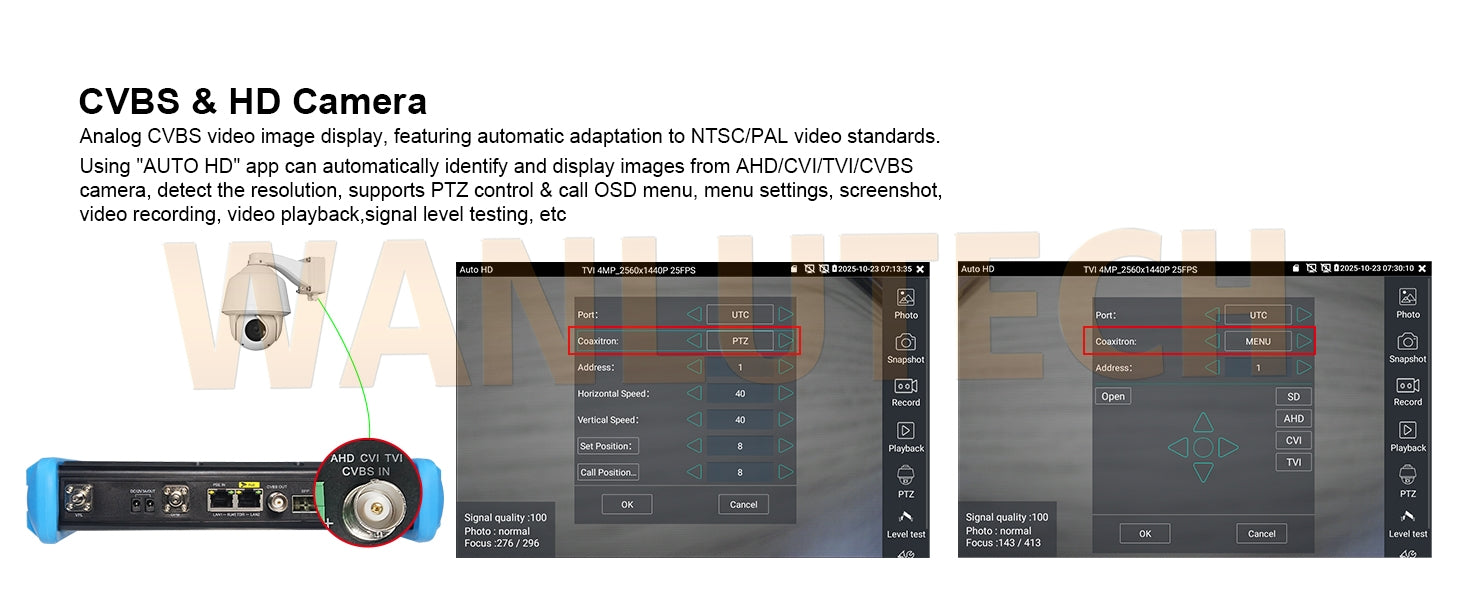 WANLUTECH CCTV Tester Essential Tool for Surveillance Camera Cable Network Testing IPC-9800CLMOVTADHS Pro