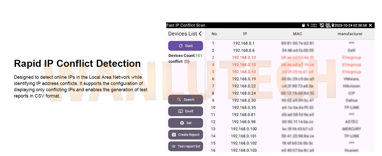 WANLUTECH CCTV Tester Essential Tool for Surveillance Camera Cable Network Testing IPC-9800CLMOVTADHS Pro