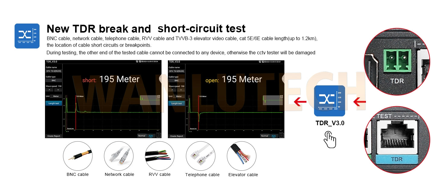 WANLUTECH CCTV Tester Essential Tool for Surveillance Camera Cable Network Testing IPC-9800CLMOVTADHS Pro