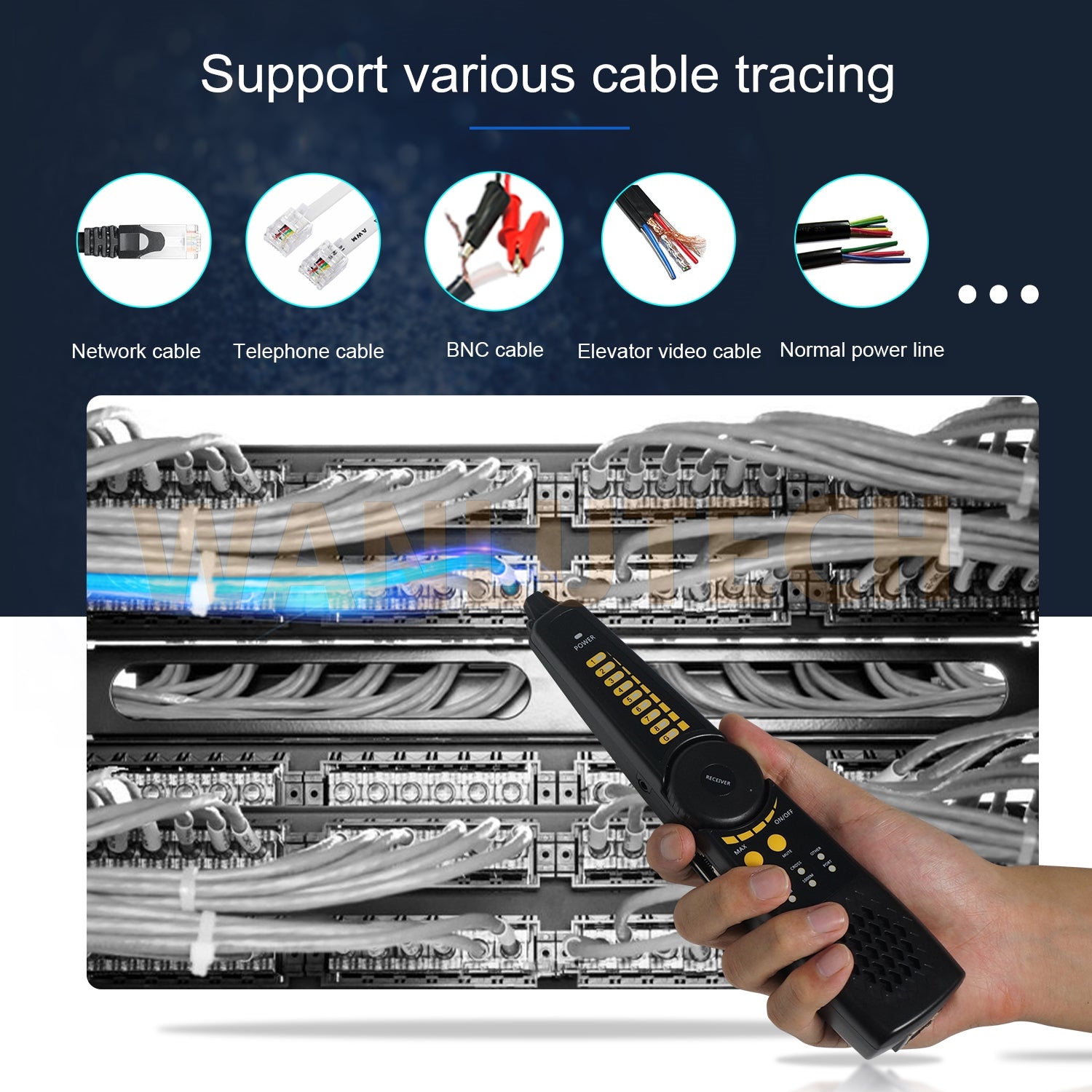 WANLUTECH CCTV Tester Essential Tool for Surveillance Camera Cable Network Testing K15-CADH