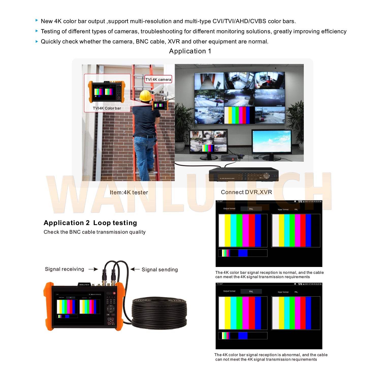 WANLUTECH CCTV Tester Essential Tool for Surveillance Camera Cable Network Testing K15-CLMOVTADHSEF
