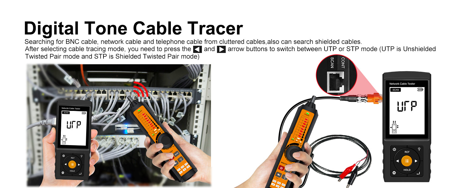 Network Tone Generator and Probe Kit with Cable Testing Capabilities like Wiremap, Length, PoE