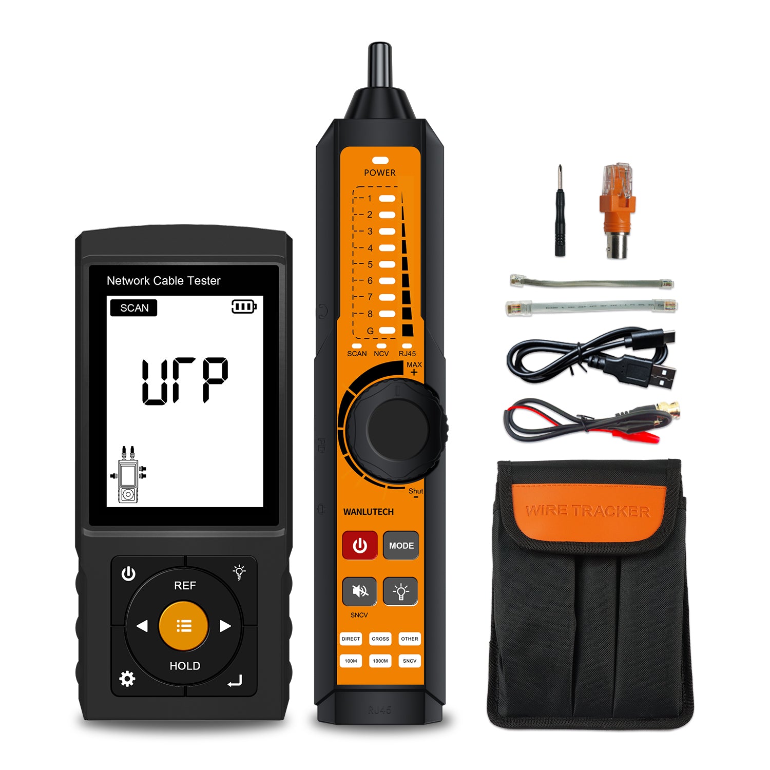 Network Tone Generator and Probe Kit with Cable Testing Capabilities like Wiremap, Length, PoE LT-300S
