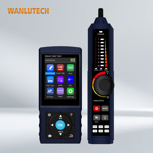 Rechargeable Network Cable Tester, WANLUTECH Tone Generator with Probe Support  Optical Power Meter Visual Fault Locator Network Test PoE Test Cable Continuity Testing (LT-500S).