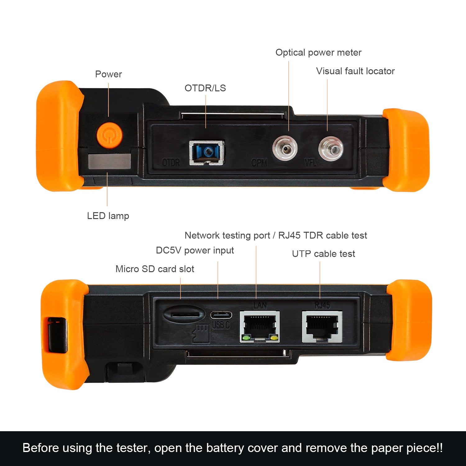 WANLUTECH OTDR Tester Optical Power Meter Visual Fault Locator Optical Loss Test Event map Essential Tool for Fiber Optical Cable Network Testing Ethernet Cable Testing MOT-31